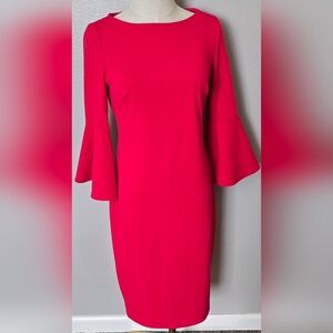Calvin Klein Vibrant Pink Long Sleeve Dress